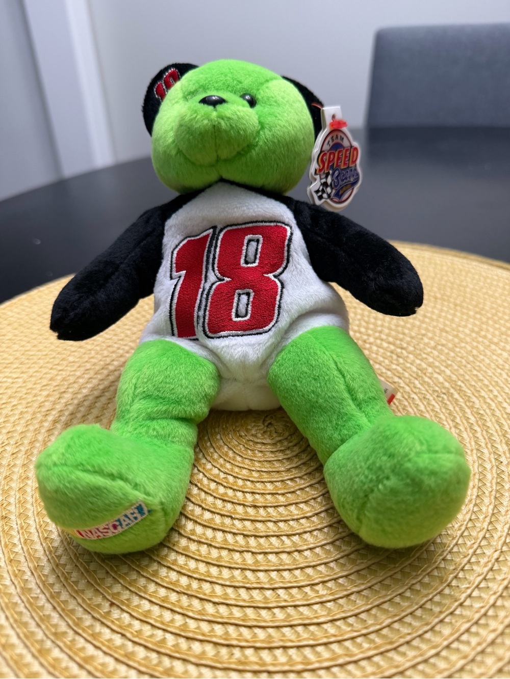 NASCAR Bobby Labonte Green & Black Plush Bear with Red '18' Jersey